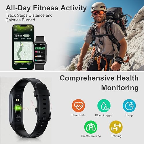 Miniatura 5 de GADIXY Relojes inteligentes para mujeres y hombres, batería de 7 días, caja de aluminio con oxígeno en sangre, frecuencia cardíaca, contador de