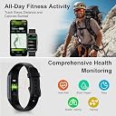 GADIXY Smart Watches for Women Men,7 Day+ Battery,Aluminium Case with Blood Oxygen/Heart Rate/Step Counter/Calories,Activity Sleep Tracker,IP68 Smart Pedometer Watch for Android&iOS Black gallery image