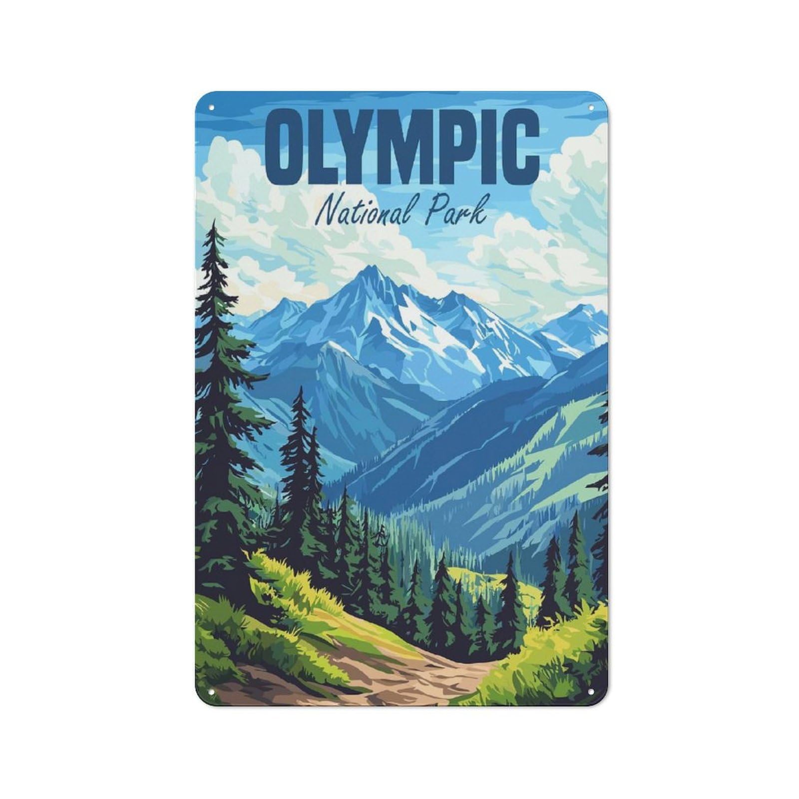 Junmoney Style-18 For Garden Room Or Summerhouse, Olympic National Park Retro Metal Sign 30X20cm, For Vintage Wall Decor Fans, For Metal Sign Collectors