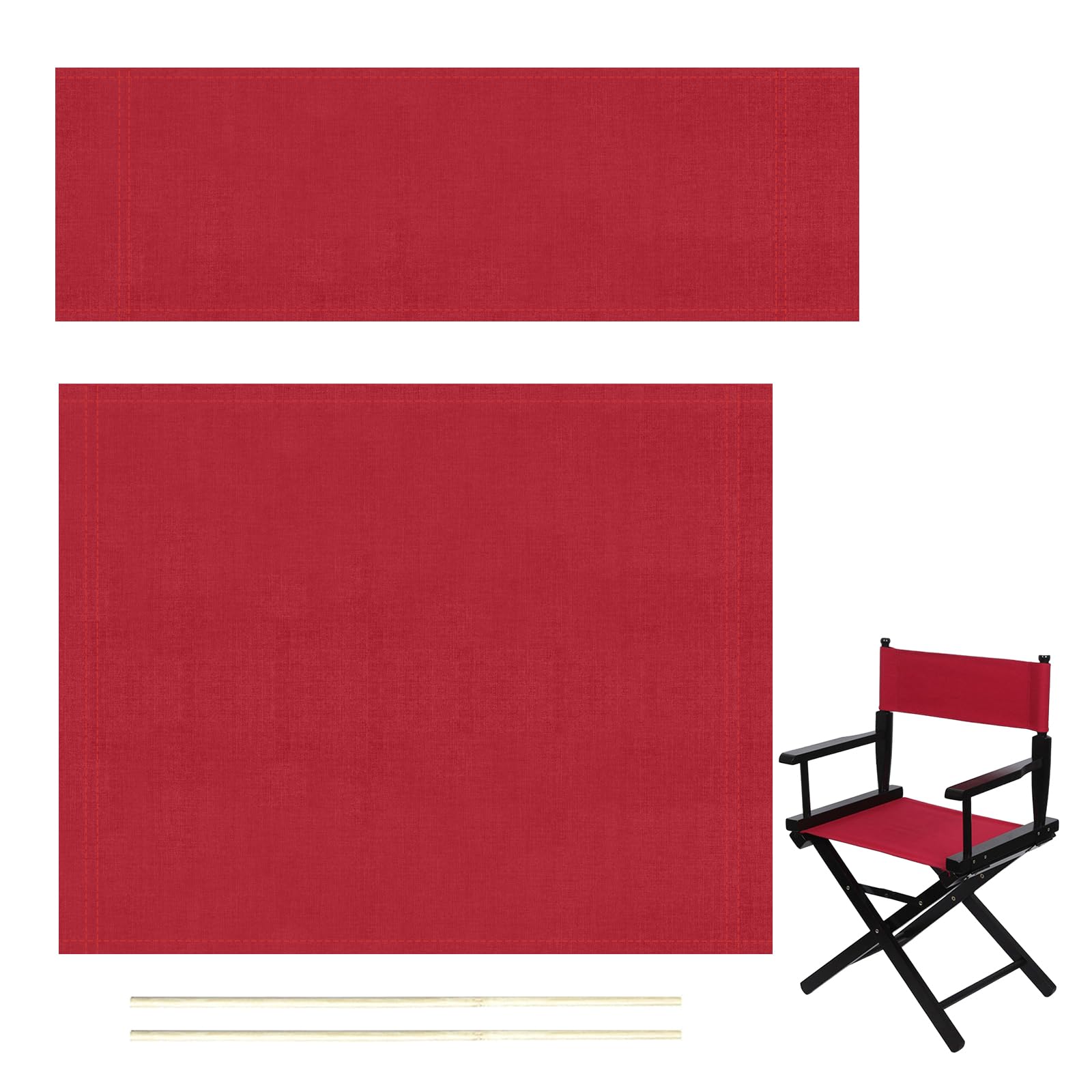 Cloudpower Directors Chair Covers 1 Set Chair Replacement Canvas Replacement Seat Cover Seat and Back Director Movie Chair Covers for Casual Seat Folding Makeup Chair Home Garden Outdoor(Red)