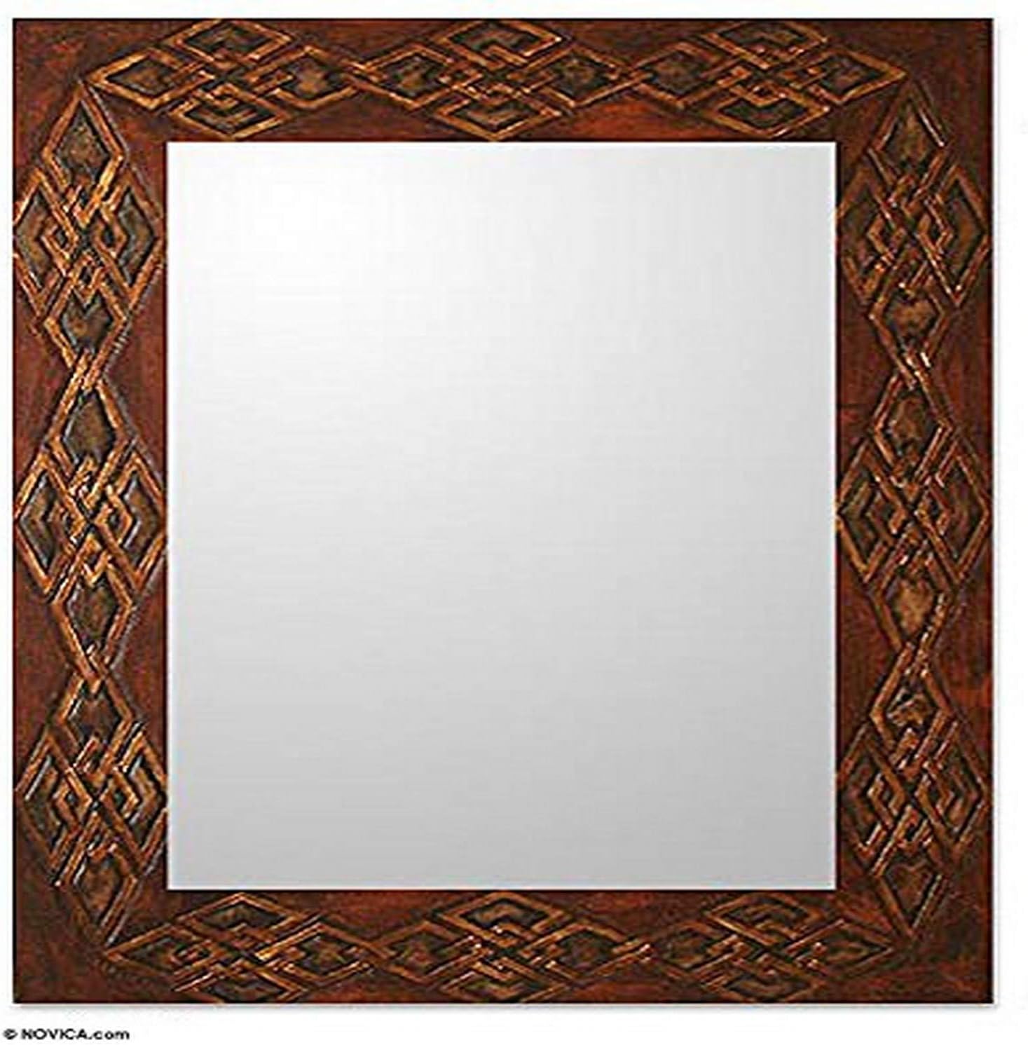NOVICA Gordian Knot (Large) Leather Mirror