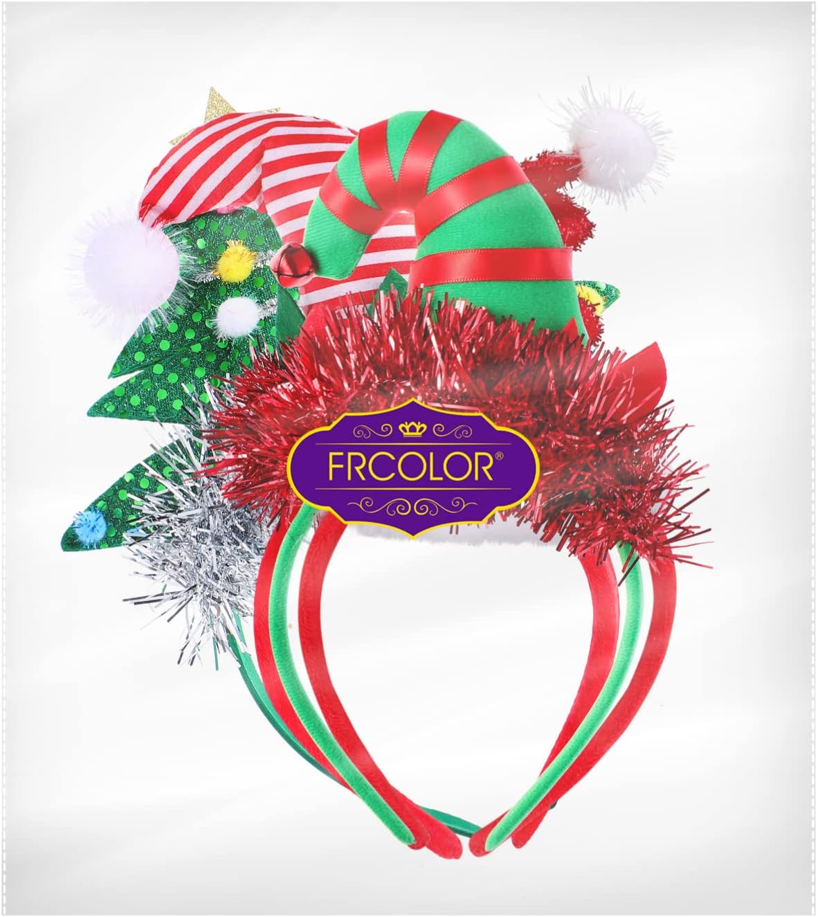 FRCOLOR Christmas Headbands for Women 4Pcs Hat Christmas Tree Headband Hat for Party Favor - Image 3