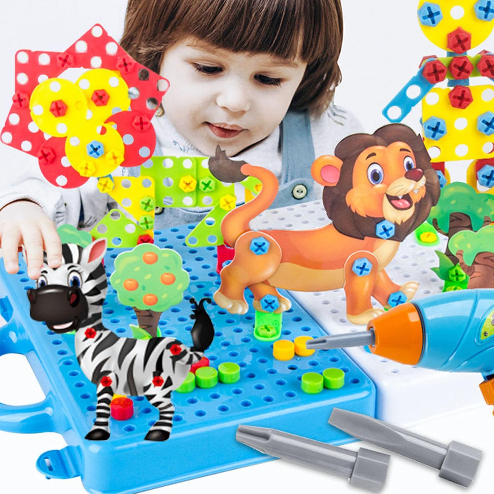 Amazon | キッズドリルパズルセット、電動ドリルパズルプレイセット