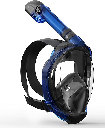 Miniatura 9 de Zenoplige Máscara de esnórquel de cara completa para adultos, equipo de esnórquel seco con soporte para cámara, máscara panorámica plegable de 180
