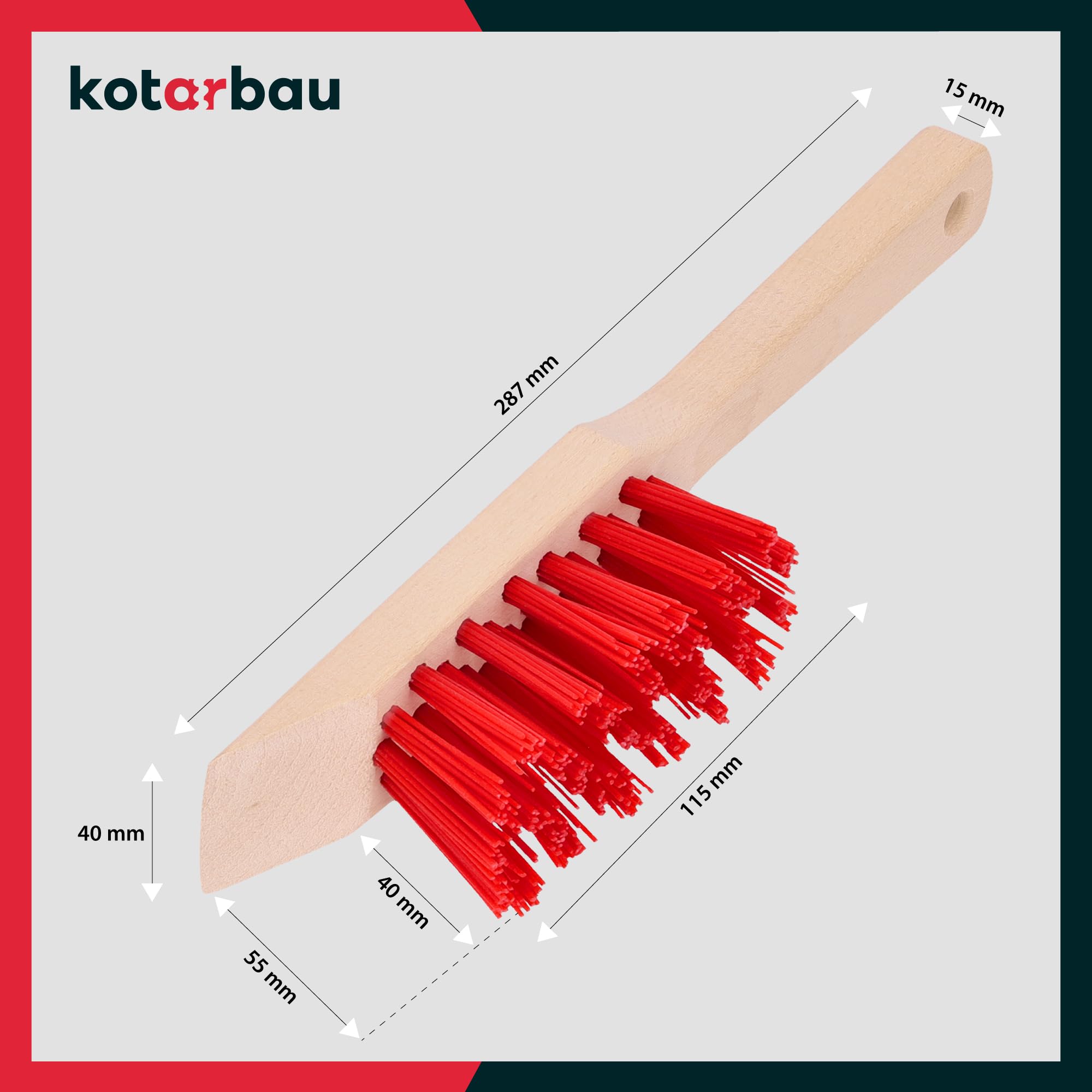 Brosse Tondeuse à Gazon DOJA Barcelona - Résistante à L'humidité, Avec Grattoir Intégré, Manche En Hêtre, Durable - 3