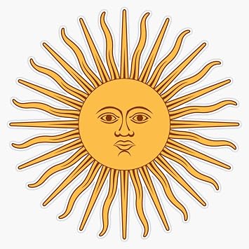 Argentina Sun of May Decal Vinyl Bumper Sticker 5"