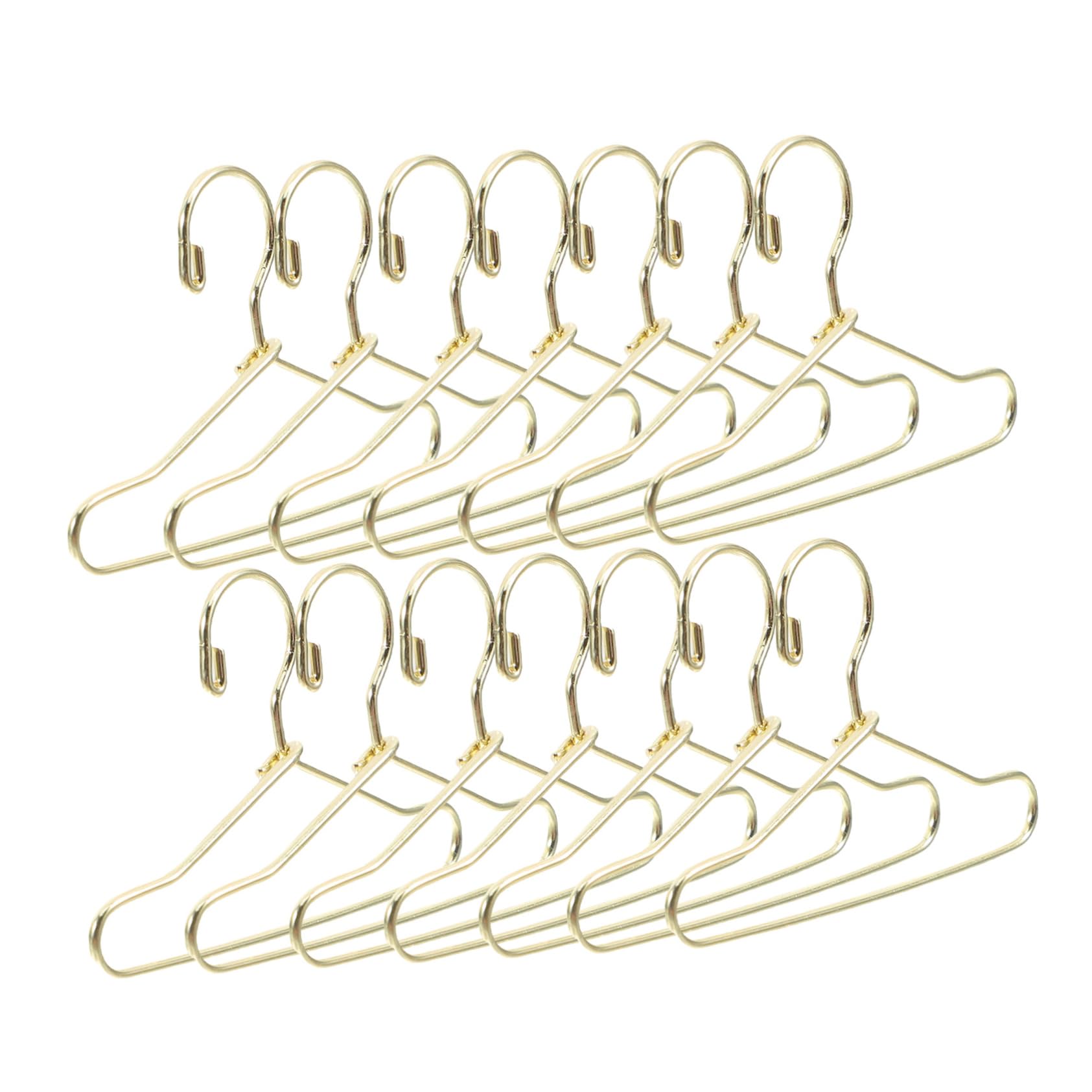 Ciieeo 20Pcs Miniature Doll Clothes Hangers Sturdy Metal Hangers for Doll Wardrobes and Displays Mini Doll Hangers for Organizing Doll Outfits