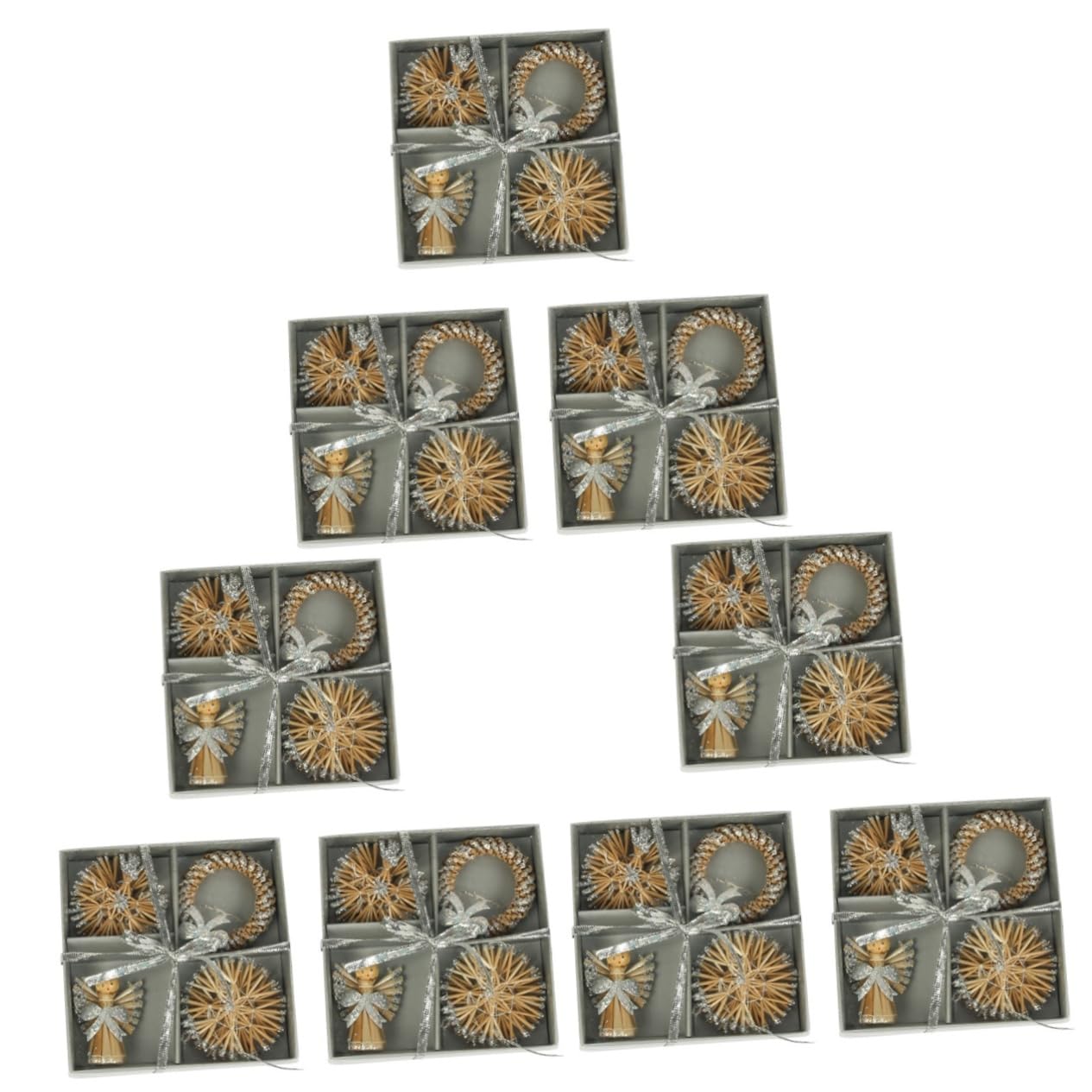 OUNONA 9sätze Weihnachtsdeko Aus Strohpendele Für Baum Handgefertigte Weihnachtsanhänger Im Süßen Engel-Design Festtagsdekoration Für Jedes Zuhause