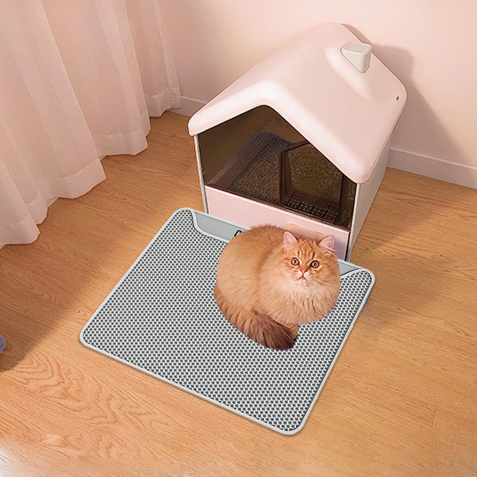 Tapis de litière pour chat, tapis de litière pour chat, tapis de litière | pour chat, tapis de contrôle de dispersion pour bac à litière, tapis de litière double couche