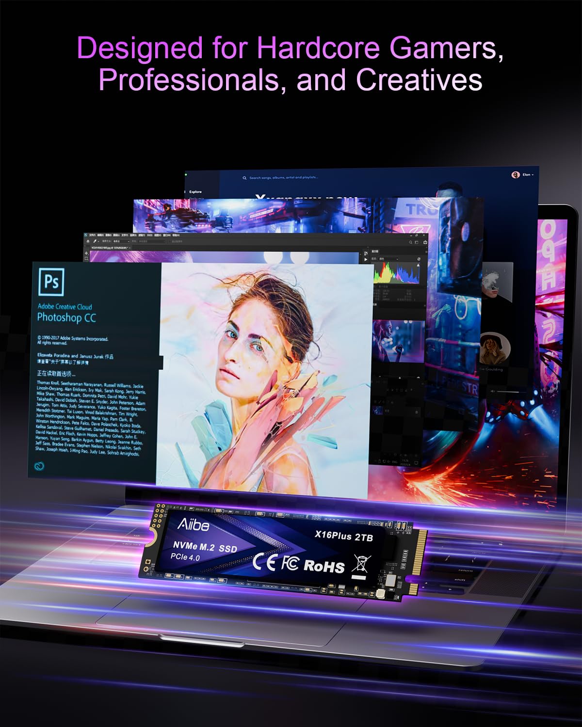 Aiibe 2TB Internal SSD M.2 2280 NVMe Upgrade - Dettaglio