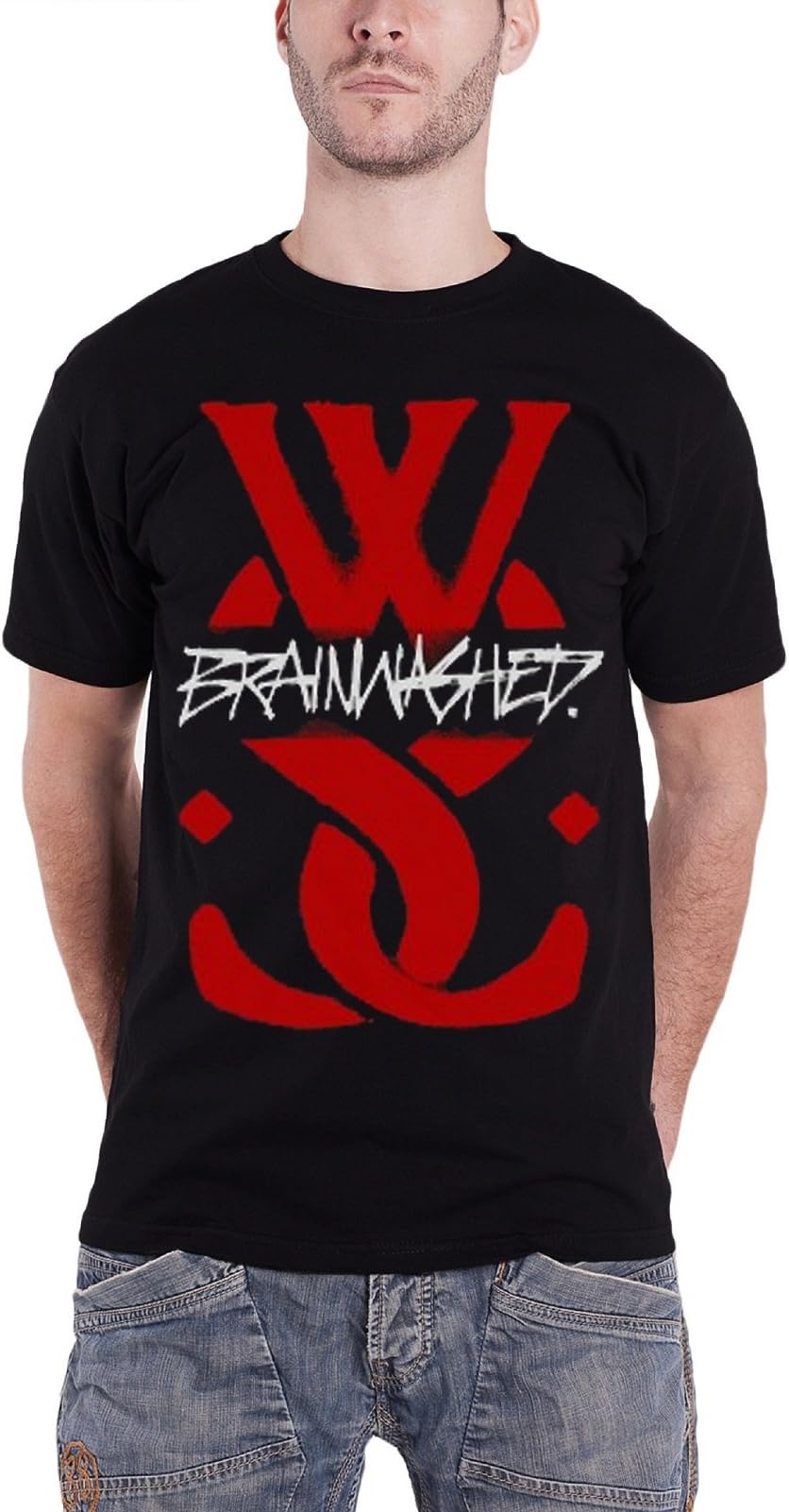 While She Sleeps Mens T Shirt Black Brainwashed WSS Band Logo Official
