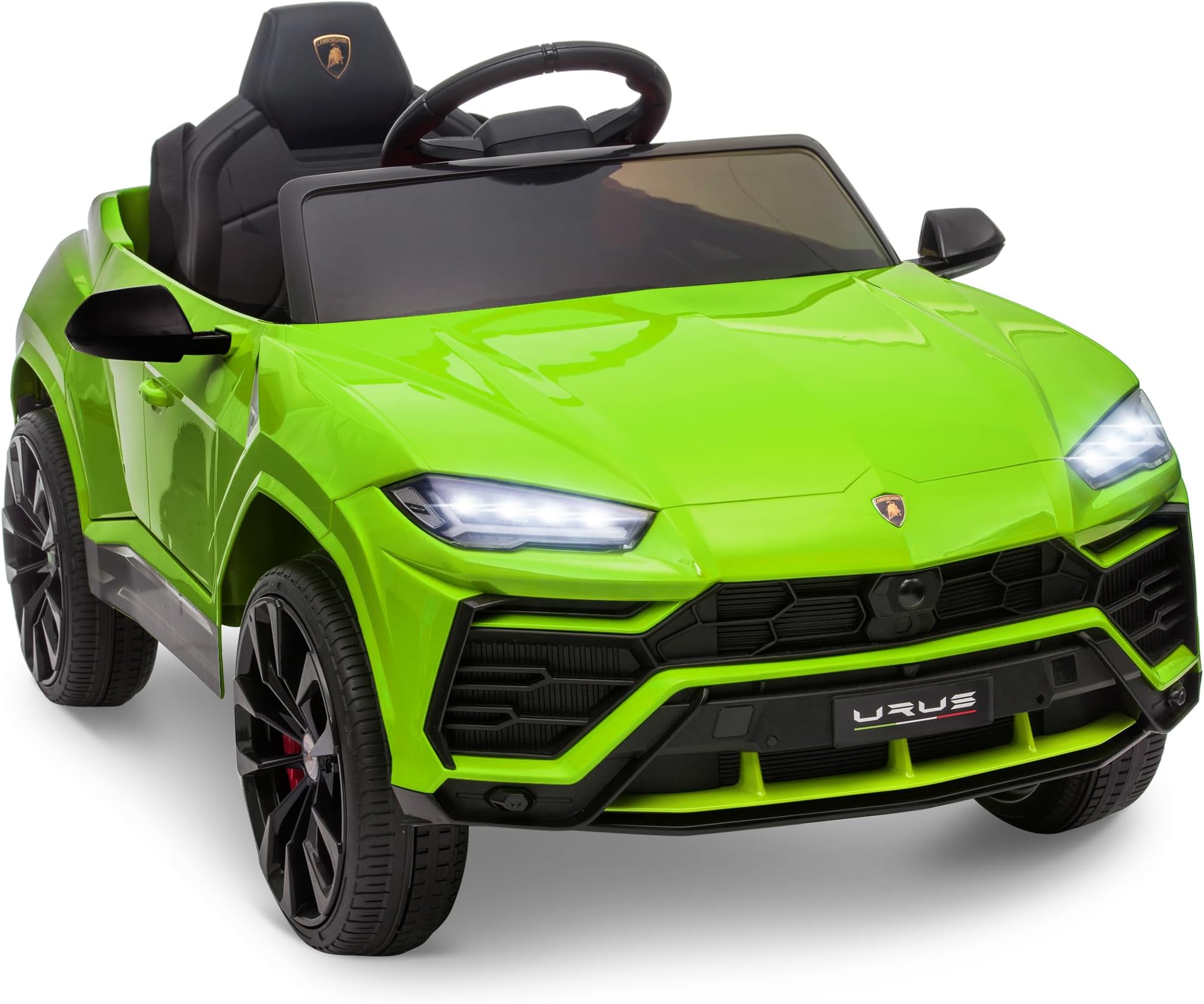 ENYOPRO 12V Licensed Lamborghini Urus Ride On Car, Electric SUV Car Power Wheel Toy w/Parent Remote Control, Music Player, FM Radio, LED Headlights, Soft Start, 2.5MPH Max Speed for Kids (Green)