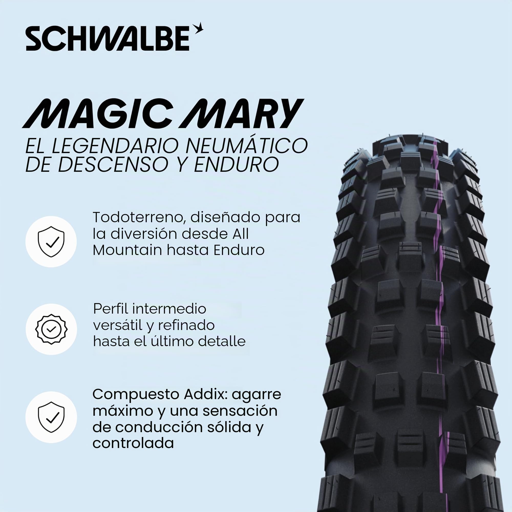 Schwalbe Magic Mary EVO TLE 65-622 Super Trail Ultra Soft - Neumático Plegable (29 x 2,60 mm)
