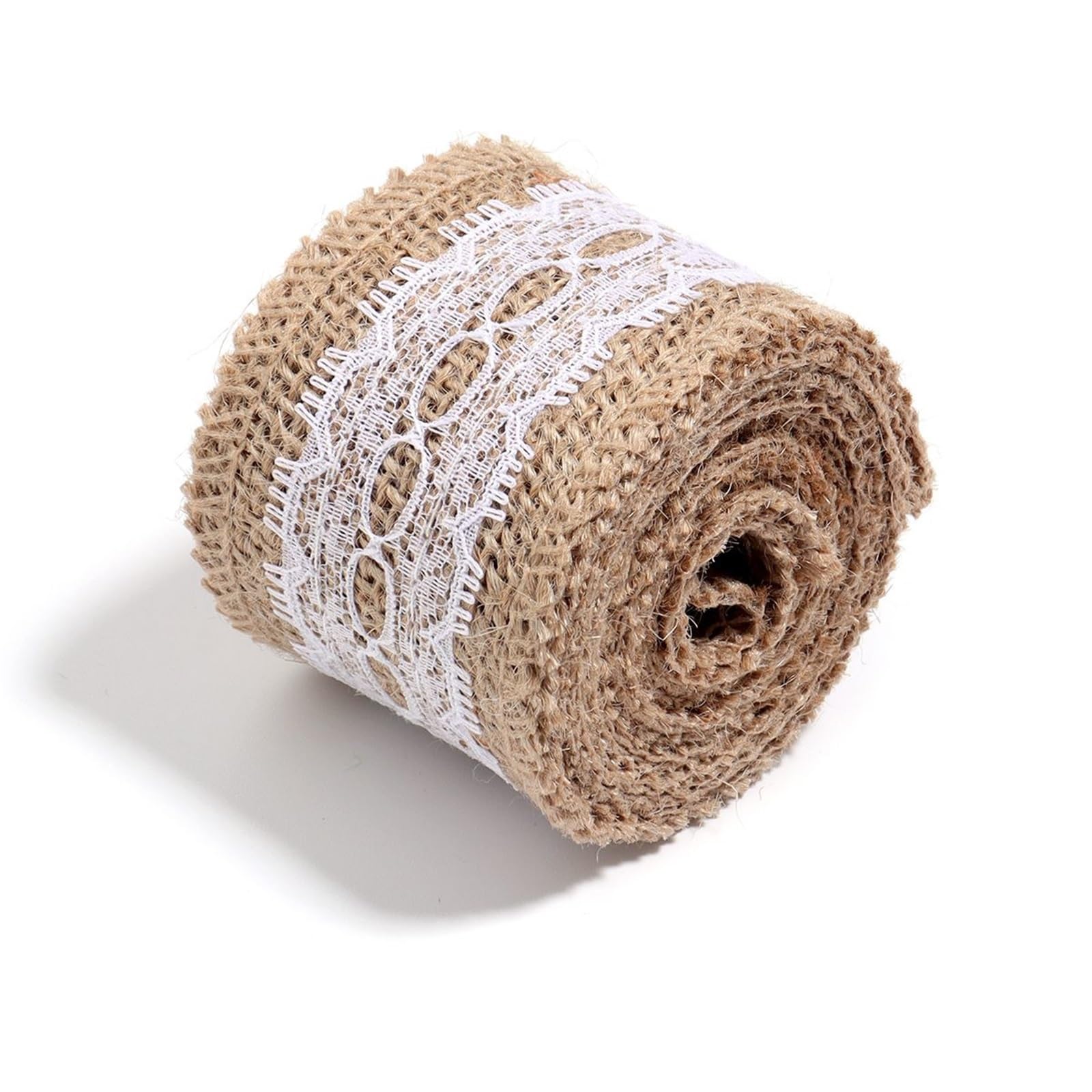 Burlap Fabric 2 Yards Lace Burlap Ribbon Vintage Jute Ribbons for DIY Clothing Packing Wedding Party Home Decoration Accessories(Type12 (5cm))