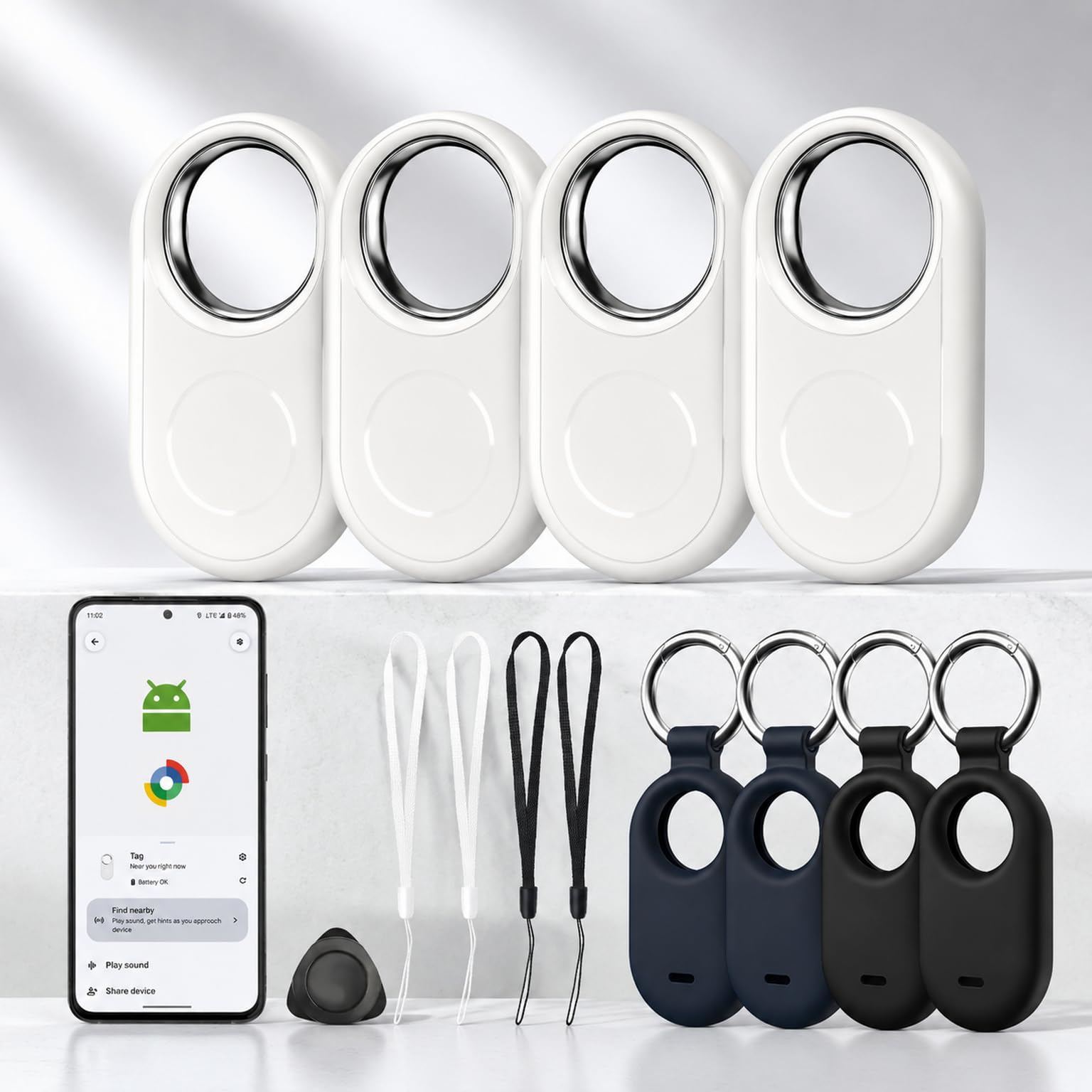 Tag für Android, Schlüsseltracker, Smart Tag,kompatibel mit Google Find Center, geeignet für Schlüssel, Geldbörsen, Fahrräder und Koffer