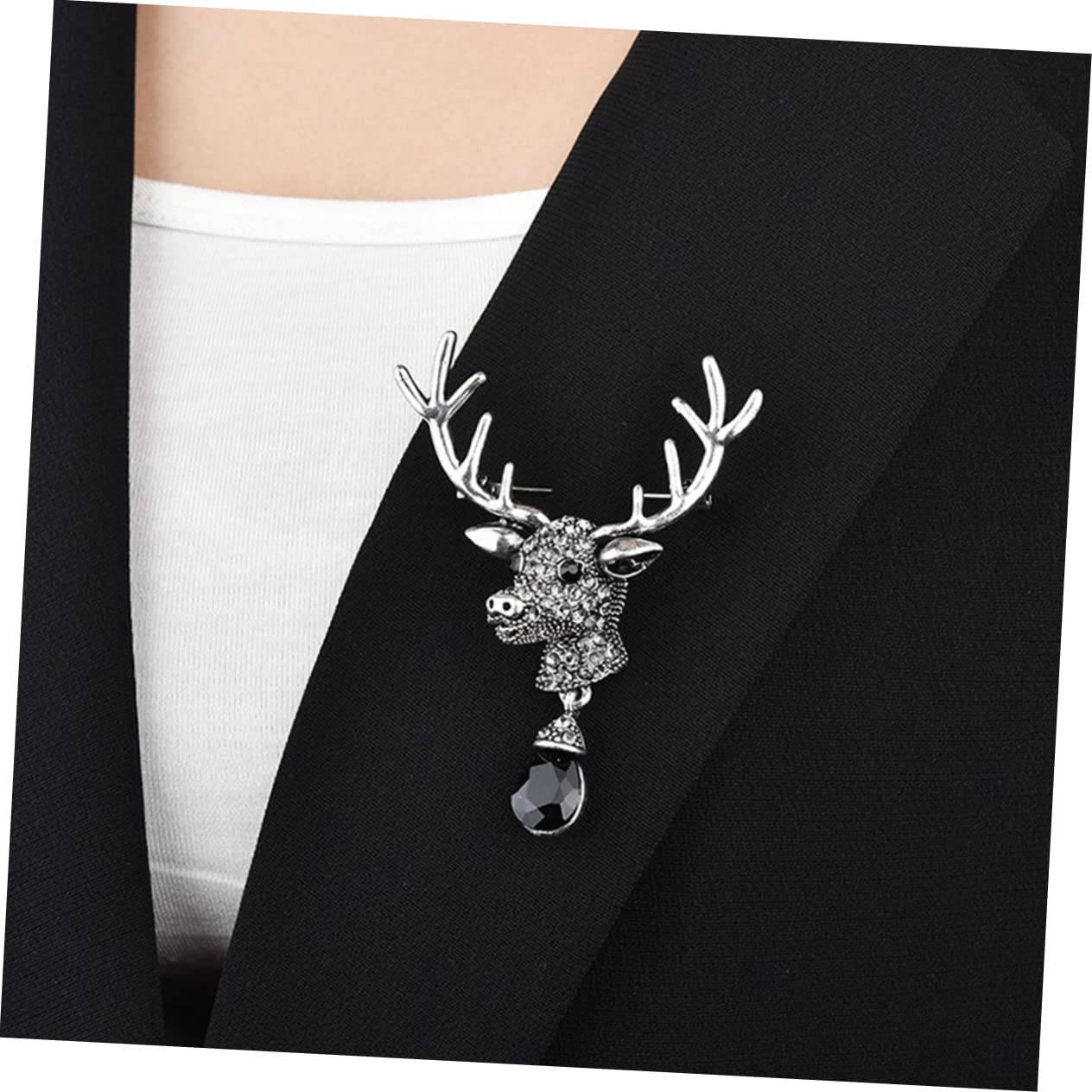 Broche con Cabeza de Diamante de imitación pequeño, Adorno de Traje de Navidad para Fiestas y Ropa, Estilo Retro.