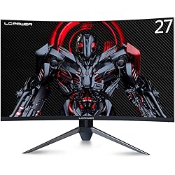 LC-Power Monitor Gaming 27 Pulgadas, LED, VA, Curvo 1500R, 1920x1080p, 16:9, 300 CD/m², 3000:1, 1ms, 165Hz, DPx2, HDMIx2, AMD FreeSync, Regulable En Inclinación, Negro - LC-M27-FHD-165-C-V3