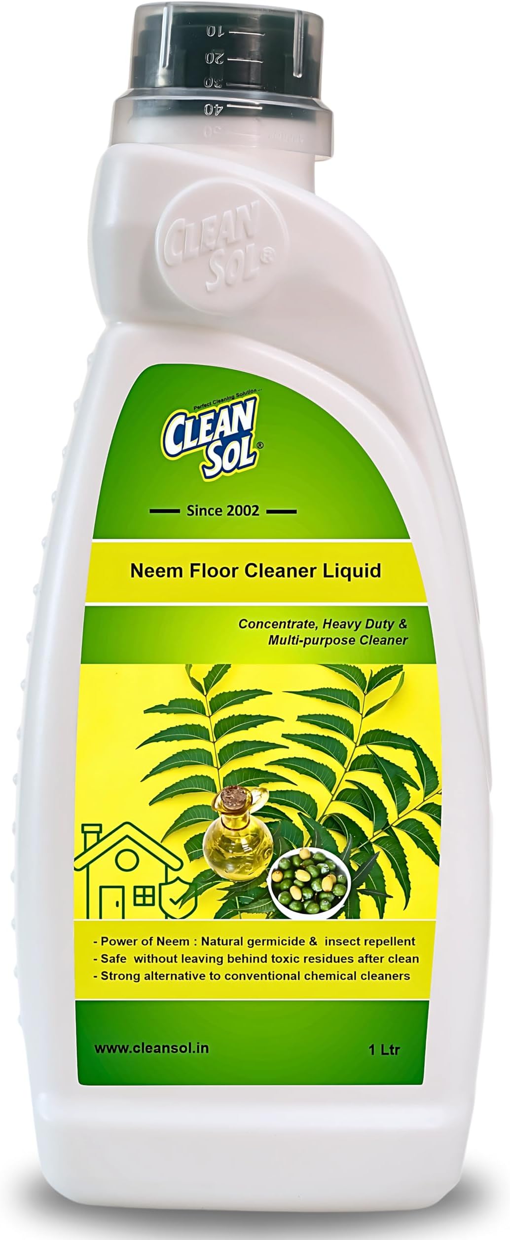 Neem Floor Cleaner Liquid | Eco-Friendly, Herbal with power of Neem Oil Extract for cleaning Bathroom, Tiles, Marble & All Floor Types | 1 Ltr