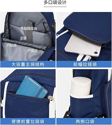 Miniatura 3 de ISaikoy Game Plants vs. Zombies - Mochila de hombro para libros, mochila escolar, color, Azul 23, Mochilas Daypack