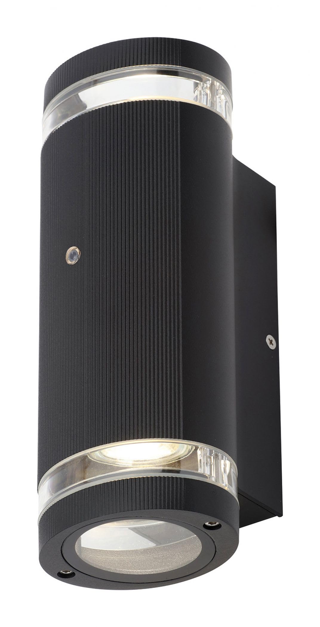 Zink Hazel 2 Light Black Up and Down Wall Light with Photocell Sensor - Die-cast Aluminium - Modern Outdoor Fixture