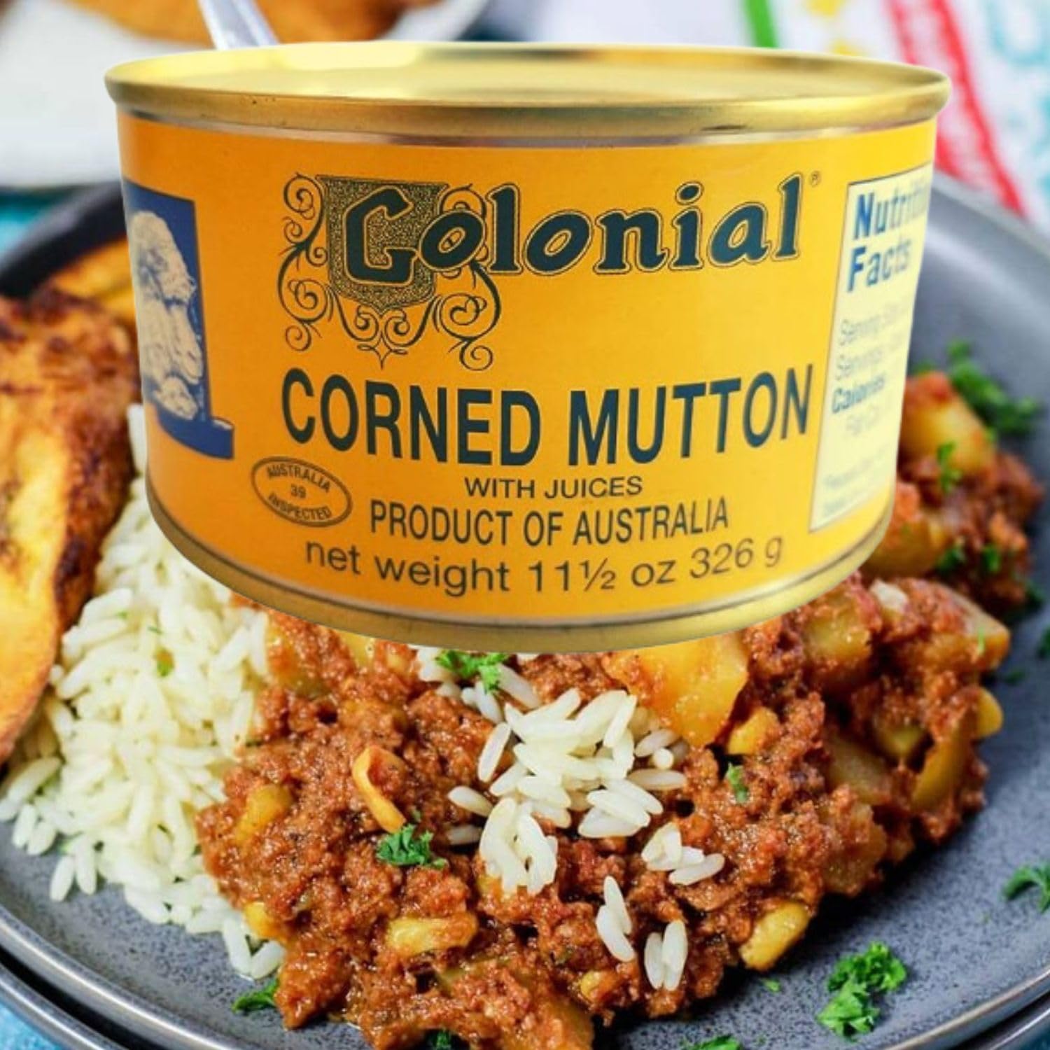 Colonial Corned Mutton with Juices (Bulk Pack of 6 x 326g) HALAL So Tasty & Delicious ...