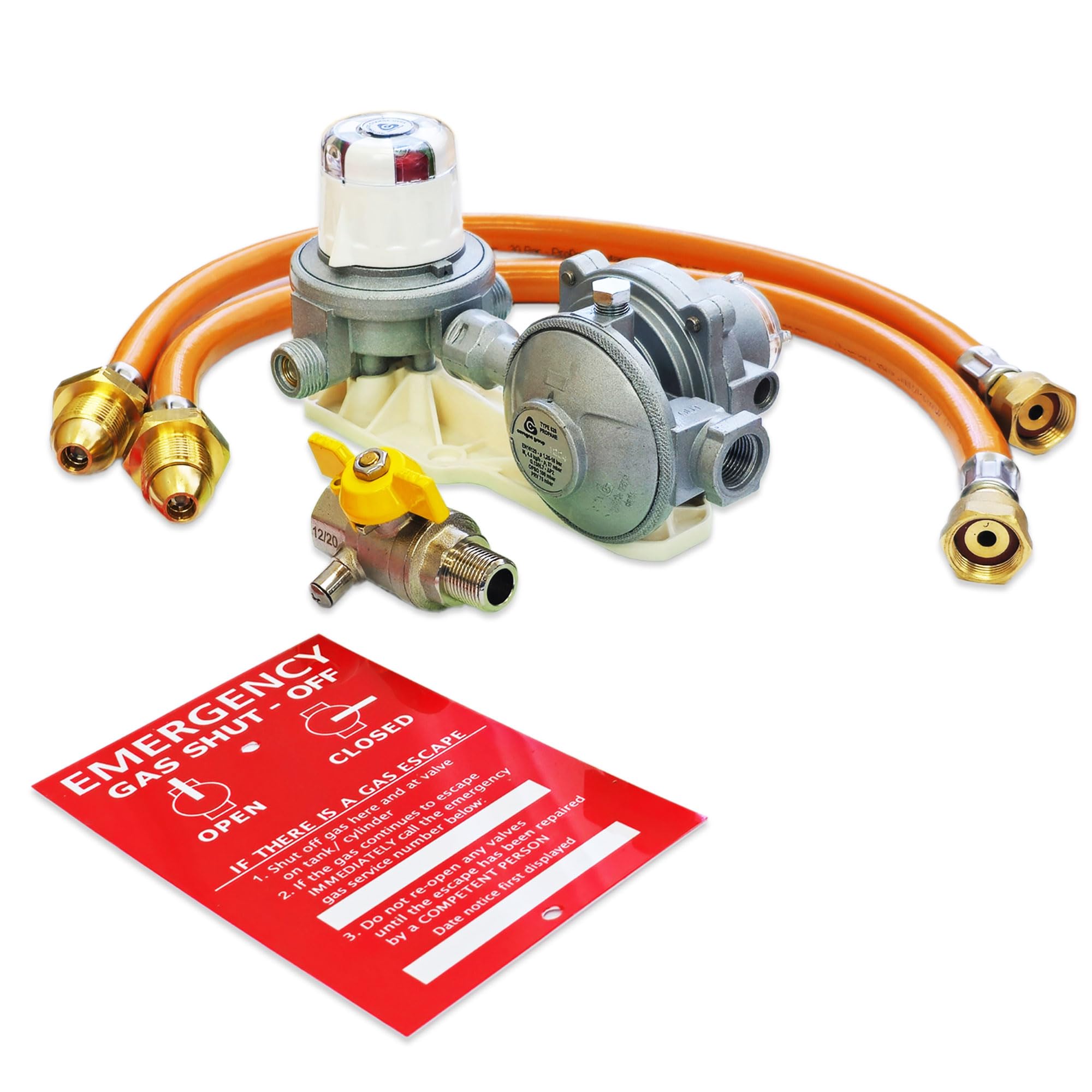 2 Bottle Automatic Gas Changeover KIT with O.P.S.O Feature Over Pressure Shut Off for Propane LPG CYLINDERS COK 012