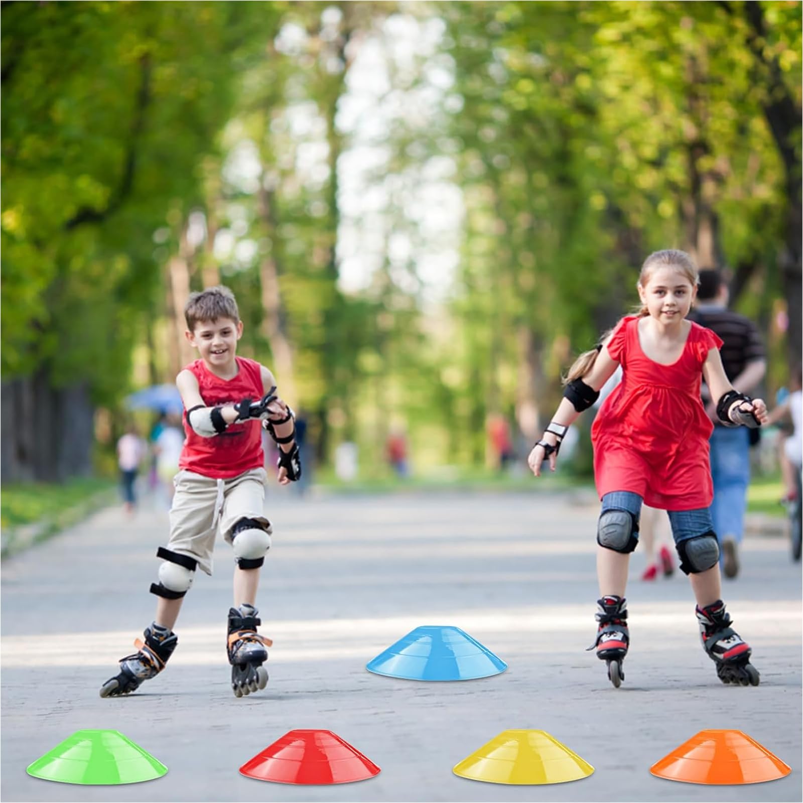 Plot Sport, Plot Foot, Coupelle Foot - 101 Pièces Plot de Marque pour Football, Entraînement Multisport, 5 Couleurs Vives (Jaune, Rouge, Bleu, Orange, Vert), Matériau PE Résistant, Portable