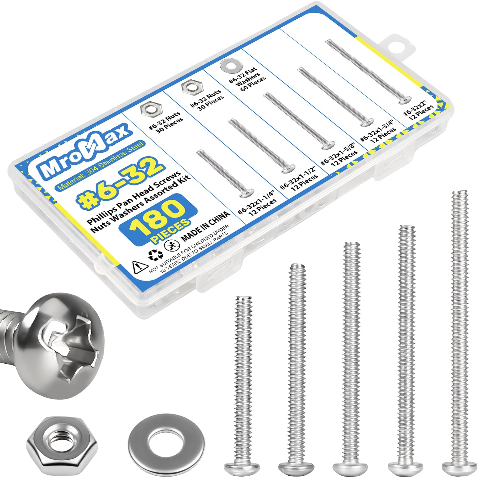 280pcs Machine Screws Kit - Nuts & Washers -8
