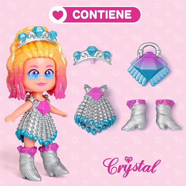 Foto 3 de 7 de KOOKYLOOS Serie Golden Gala Crystal, Muñeca Coleccionable de la Serie Golden Gala, Contiene la muñeca Crystal