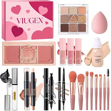 All in One Make Up Set For Women, Makeup Full Kit for Beginners & Professionals, Makeup Gift Set with Foundation Eyeshadow Palette Blush Contour Stick Lip Gloss Eyeliner Mascara Cosmetic Brushes Set
