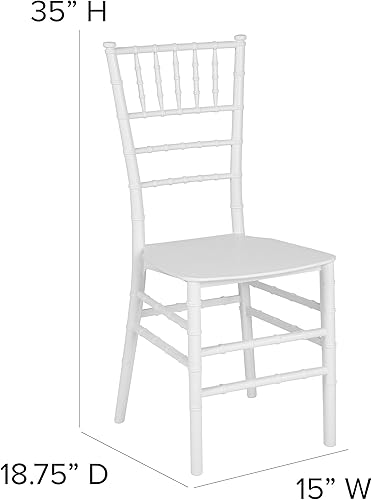 Miniatura 3 de Flash Furniture Paquete de 2 sillas Chiavari apilables de resina blanca de la serie HERCULES Blanco,Champán,Negro,Dorado,plateado,Oro