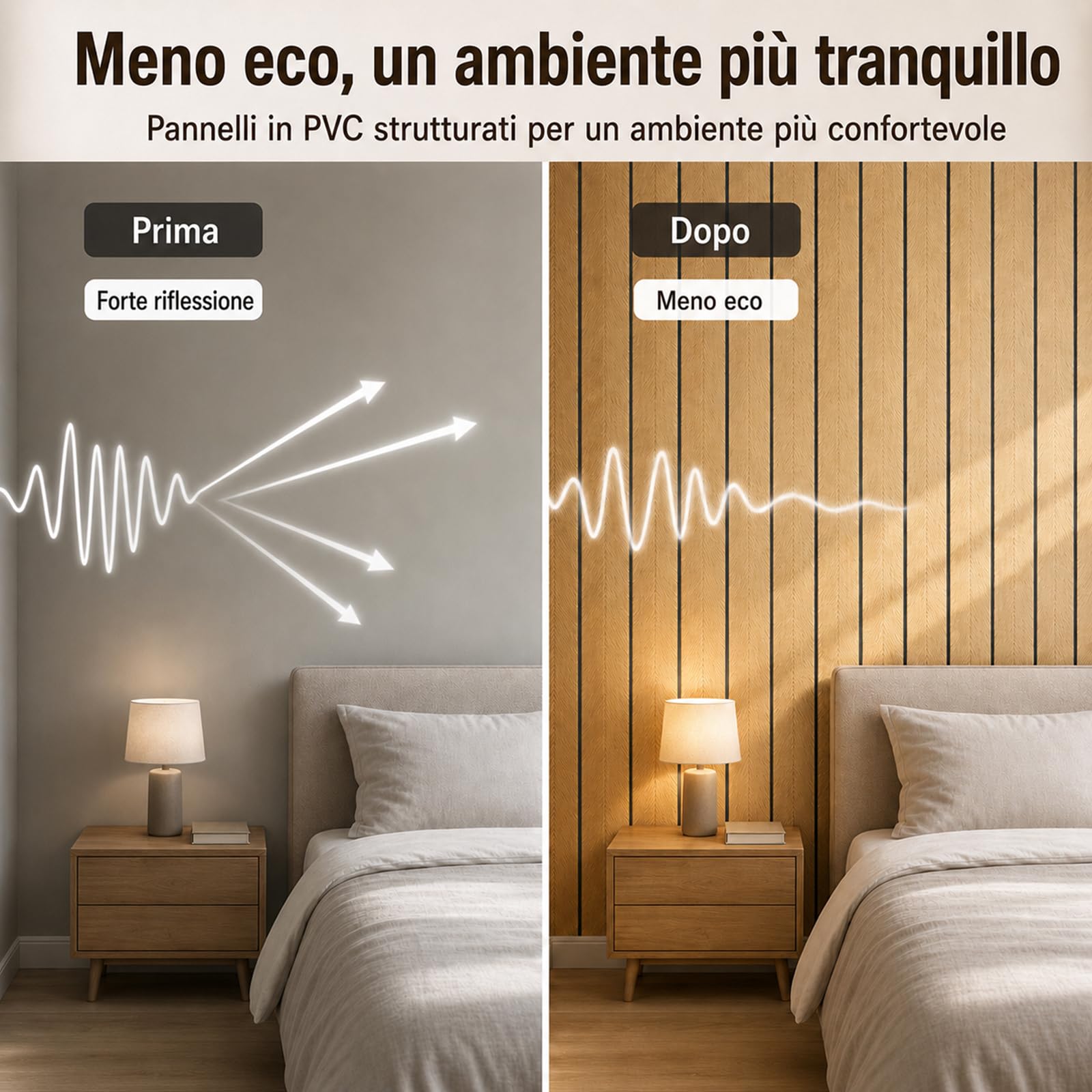 Pannelli da parete autoadesivi, 40 x 300 cm, effetto legno, impermeabile, con isolamento acustico IXPE, decorazione moderna per parete TV, camera da letto, ufficio (Giallo)