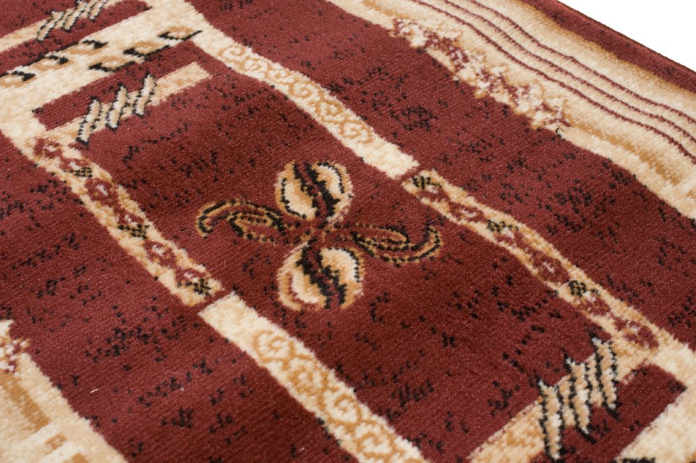 Tapiso Atlas chodnik na korytarz, krótkie runo, dywan do kuchni, salonu, czworokątny, paski, kawa, retro, abstrakcyjny wzór, brązowy, beżowy, melanż, Ökotex 100 x 650 cm