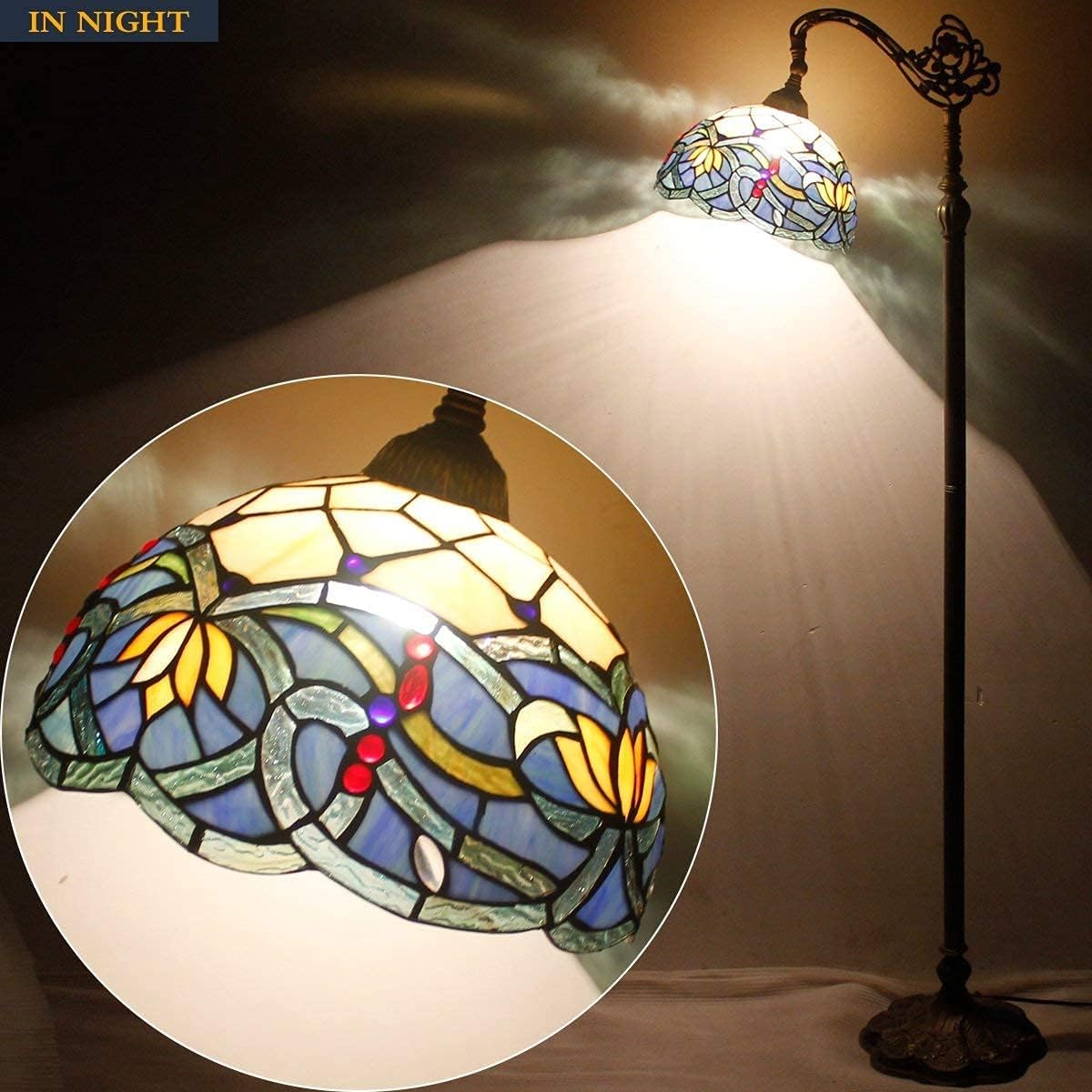 WERFACTORY Tiffany Lamp Series Stained Glass Style Lampshade Decorative Living Room Bedroom