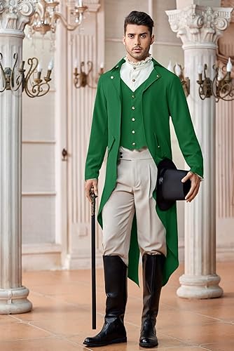 Miniatura 2 de Chaqueta estilo victoriano steampunk para hombre, diseño gótico, disfraz de frac, esmoquin vintage, vikingo, pirata renacentista, abrigos de