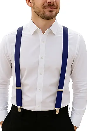 trilece Suspenders for Men - Adjustable Elastic Mens Suspenders with Heavy Duty Strong Clips