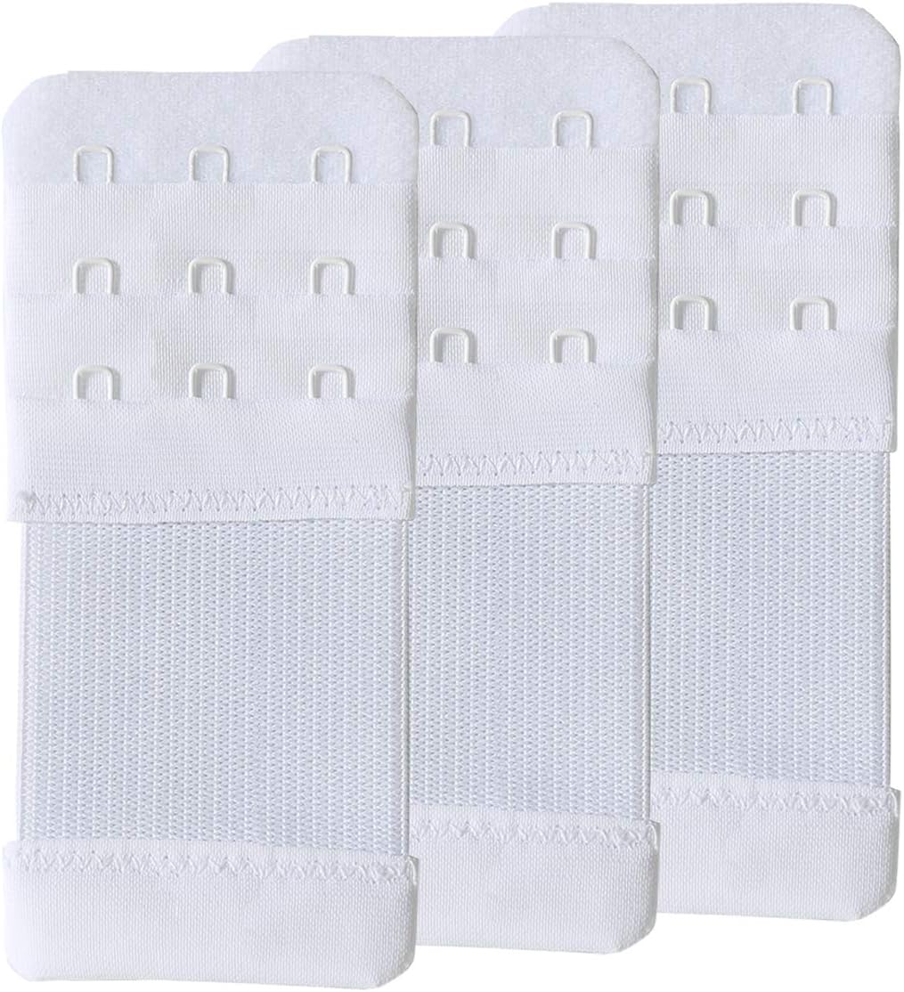 3 Pack White 3 Hooks 1/2