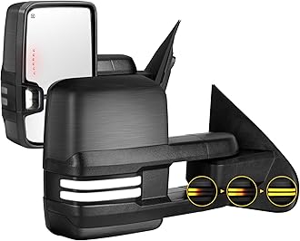 Sanooer Towing Mirrors Compatible with 2014-2018 Chevy Silverado GMC Sierra with Switchback Dynamic (Brushed Black)