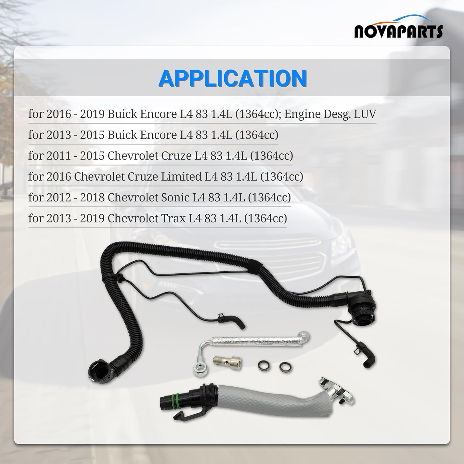 Turbo Oil Feed & Return Line Kit with PCV Assembly Compatible with 2011-2019 Chevy Cruze Sonic Trax & Buick Encore 1.4L Replaces 25198546 55587854 25193343