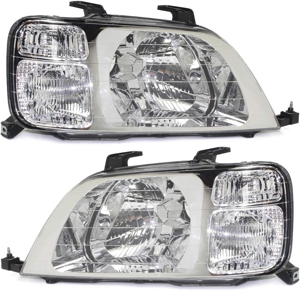 Garage-Pro Headlights Assembly For Honda CR-V 1997-2001 Driver & Passenger Side Halogen, Replaces #33151S10A01, 33101S10A01
