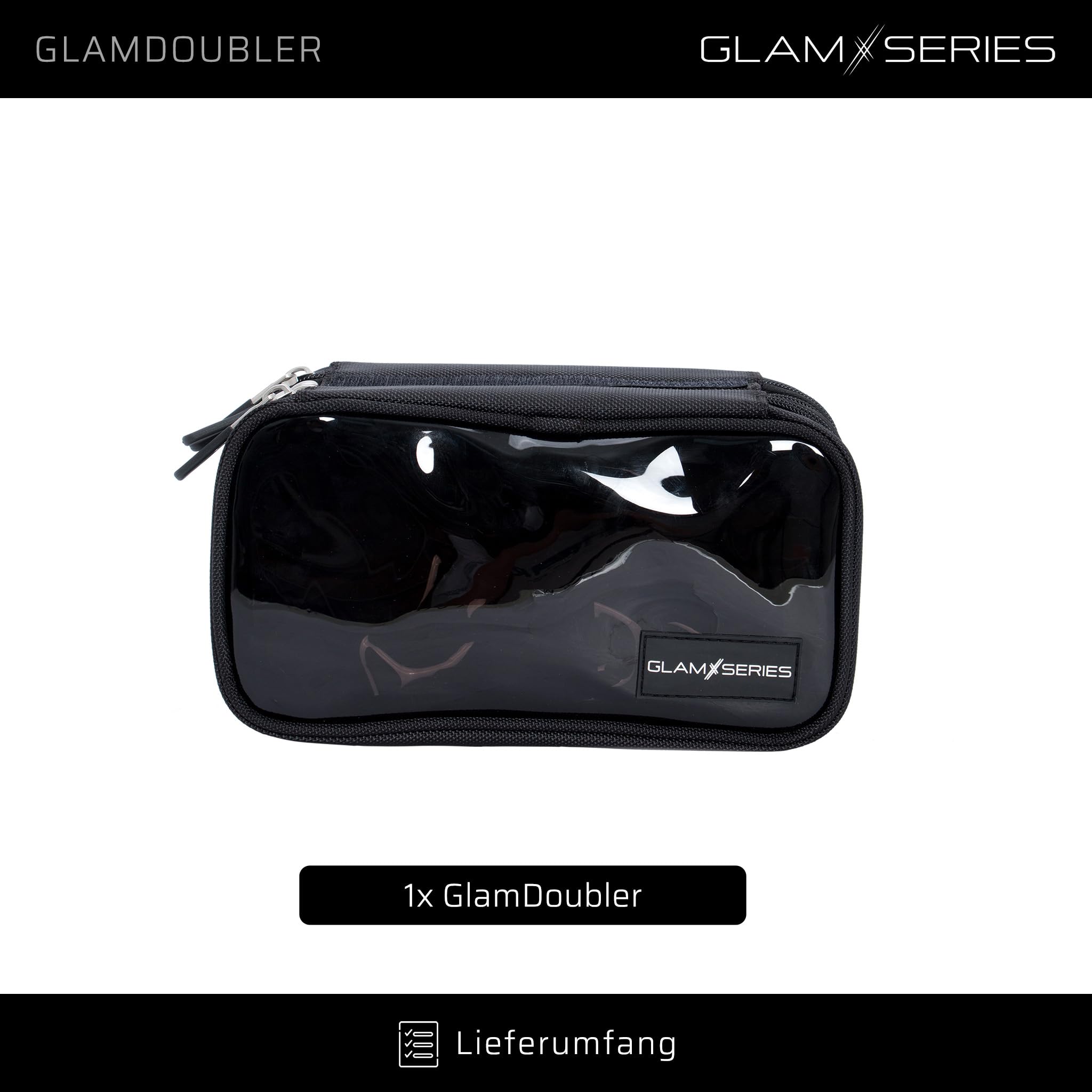 GlamDoubler Trousse à cosmétiques 230 x 120 x 100 mm, Organiseur de Maquillage avec 4 Compartiments Transparents