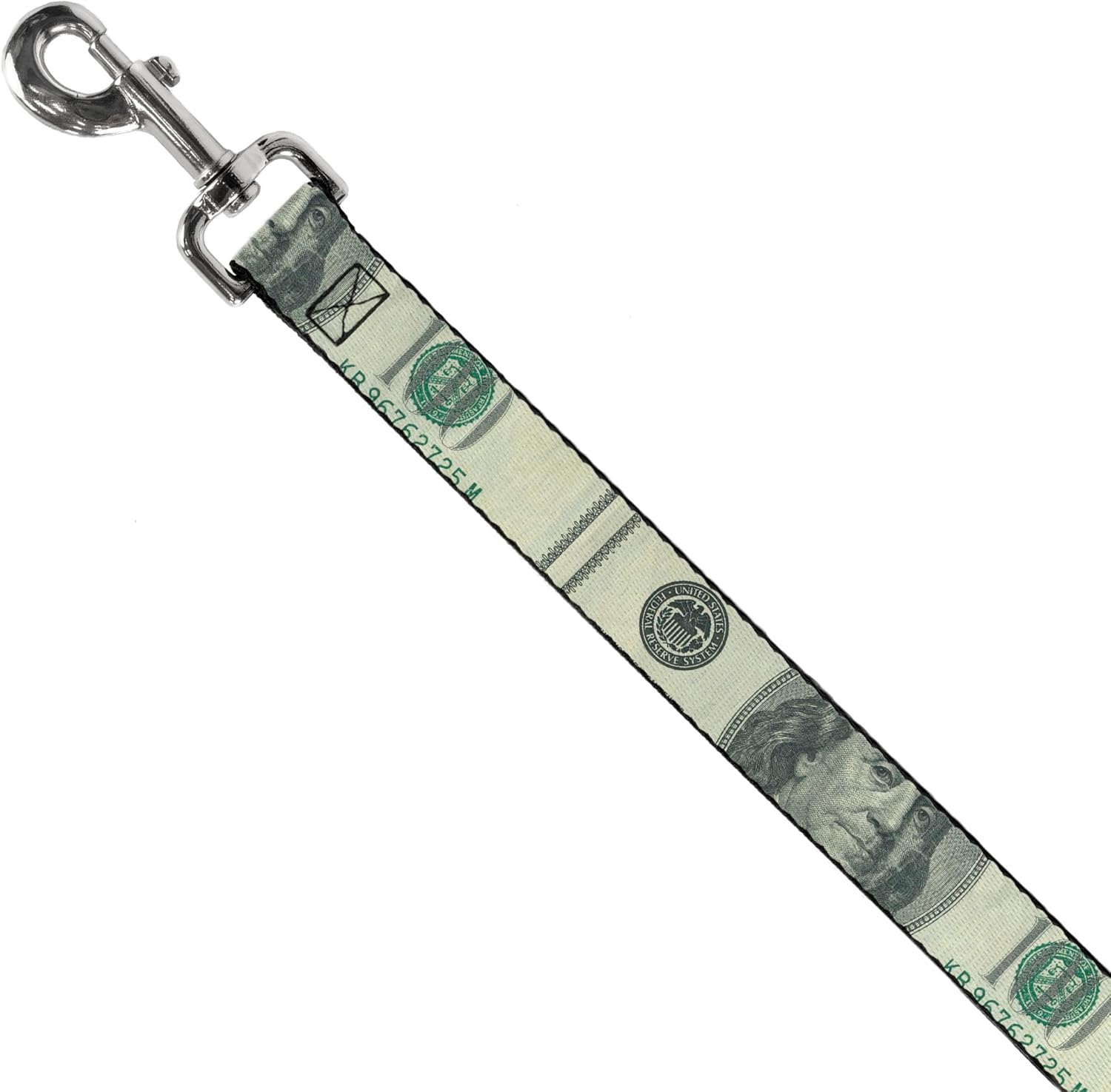 Dog Leash 100 Dollar Bill Close Up 6 Feet Long 1.0 Inch Wide