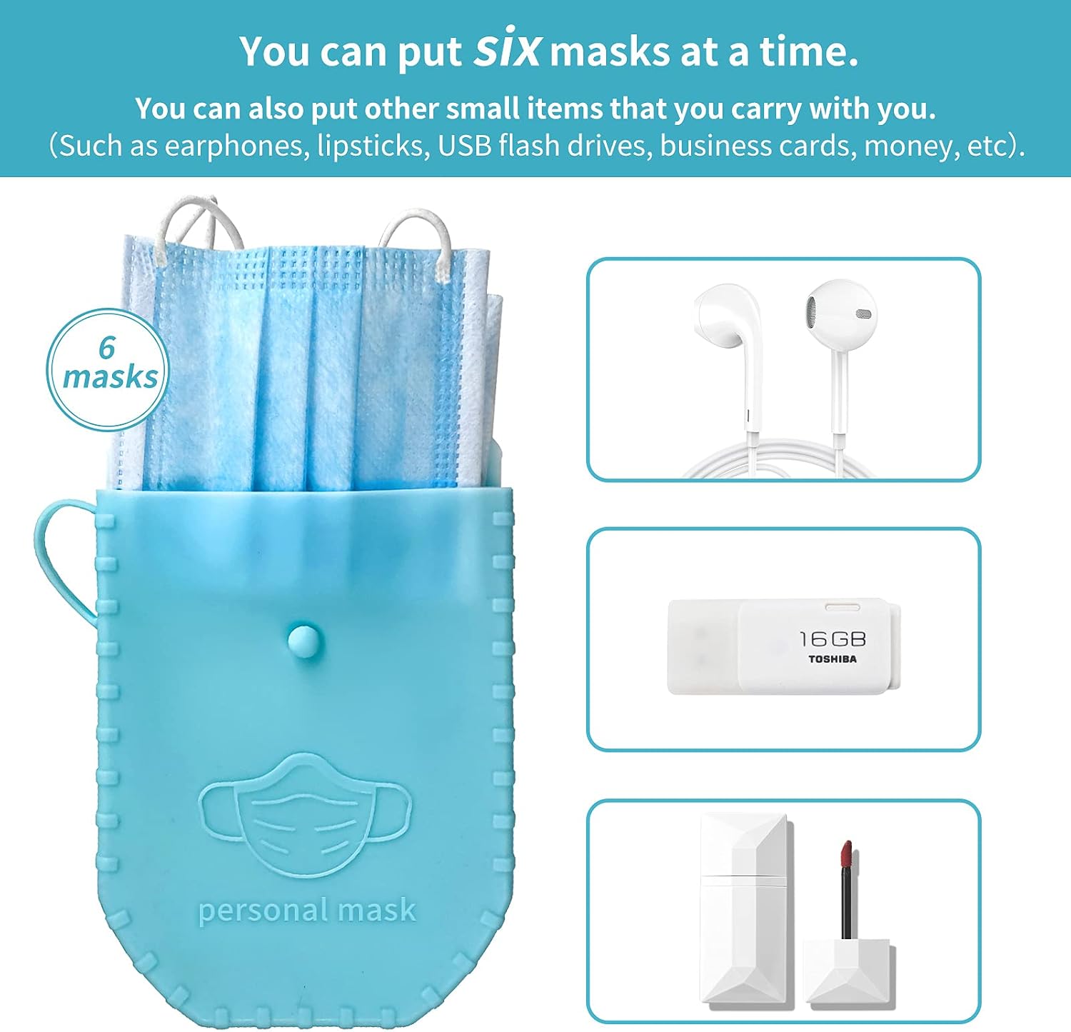 Mask Storage Case, 3 Pack Silicone Mask Storage Case for Mask, Portable Mask Organizes for Mask Pollution Prevention
