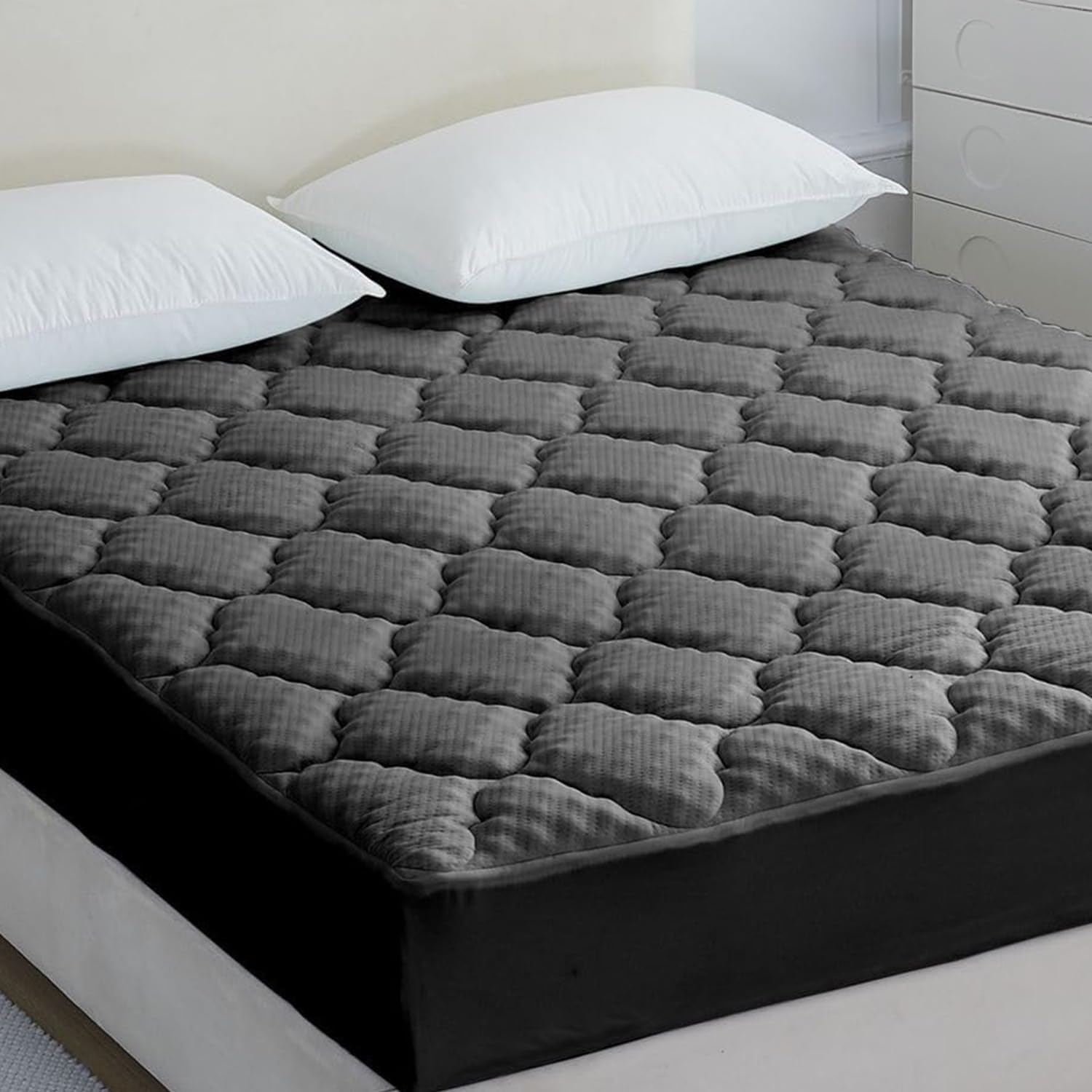 Casabella Mattress Topper - 4 Layer Gel Memory Foam Mattress Topper King Size Bed with Ext...