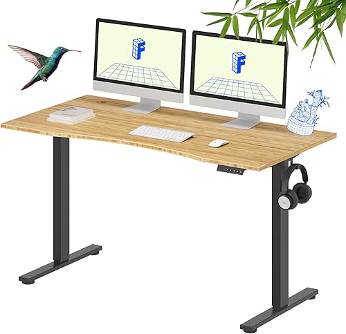 FLEXISPOT EN1 Bamboo Standing Desk, 55 x 28 Inches Whole-Piece