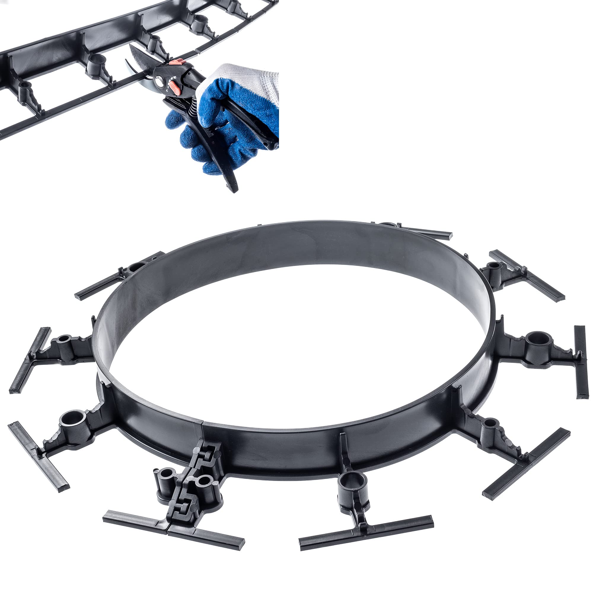 Kadax Lawn, 45 mm, 50 pezzi + 150 unghieletto realizzato in plastica, telaio da prato con un sistema di clicdi falciaturadi (nero, set d)