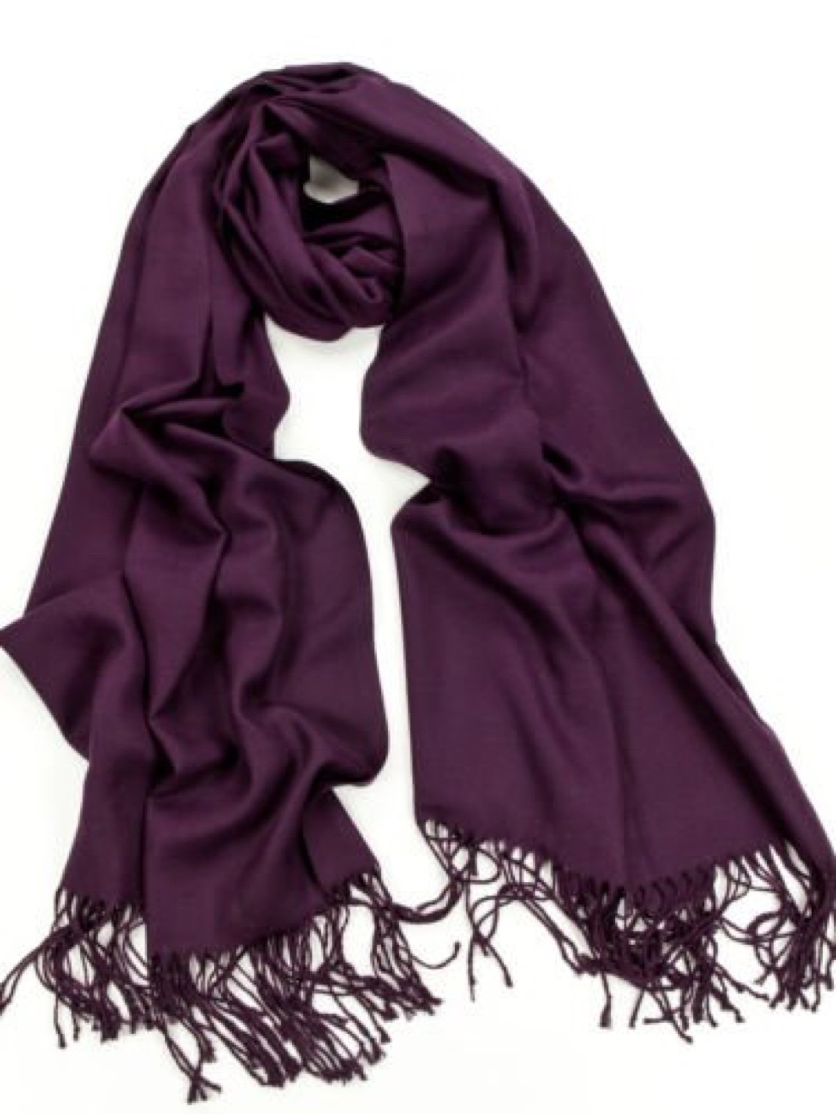 World Of Shawls Women's Plum Plain Pashmina Scarf Hijab Shawl Stole Wrap (Plum)