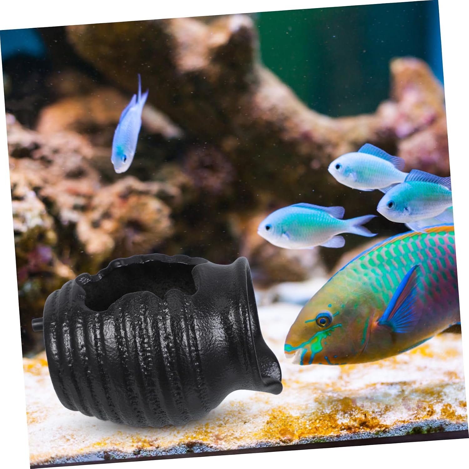 Cabilock Antique Ceramic Jar Fountain for Indoor and Outdoor Decor Steady Water Flow Waterfall Feature for Fish Tanks and Garden Vintage Charm and Unique Aesthetic No Pump
