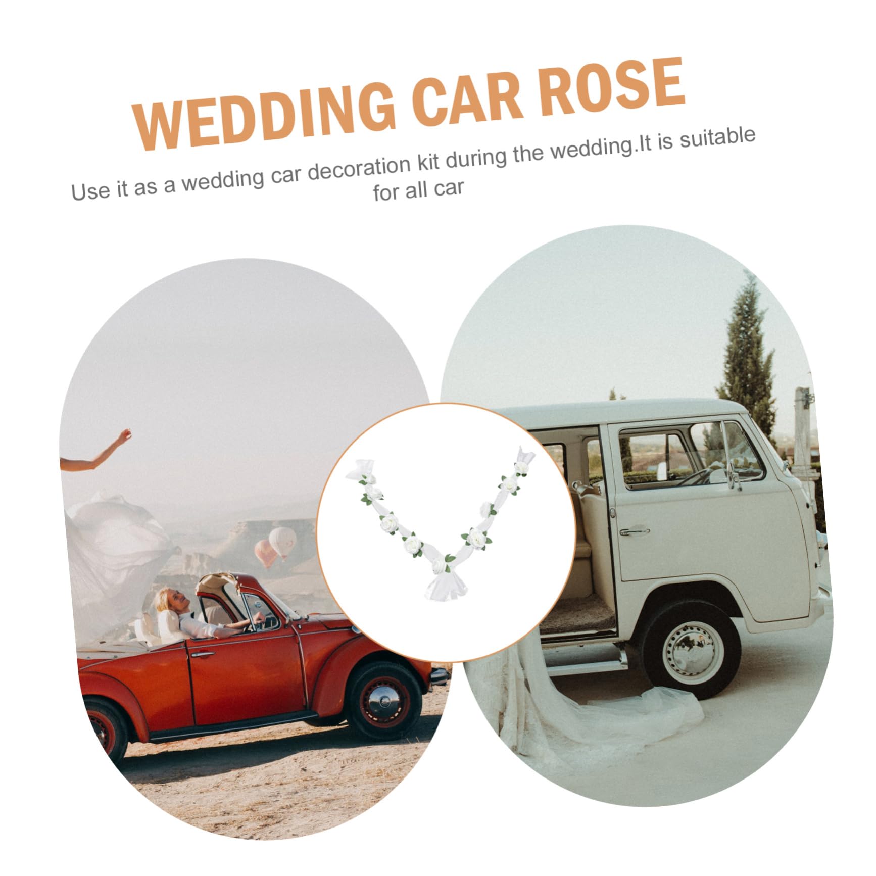 Alipis 3 Sätze Hochzeit Autogürtel hochzeitsdeko für Auto Hochzeitsauto Dekoration Tür Braut Anordnung Autodeko Hochzeitsauto schmücken Hochzeitsautoverzierung Schleife