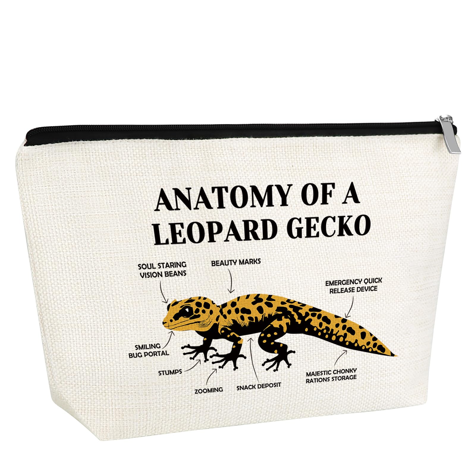 Gecko Lizard Gift Leopard Gecko Makeup Bag Reptile Lover Gift Animal Themed Cosmetic Bag Animal Lover Gift Reptile Gecko Owner Gift Travel Bag With